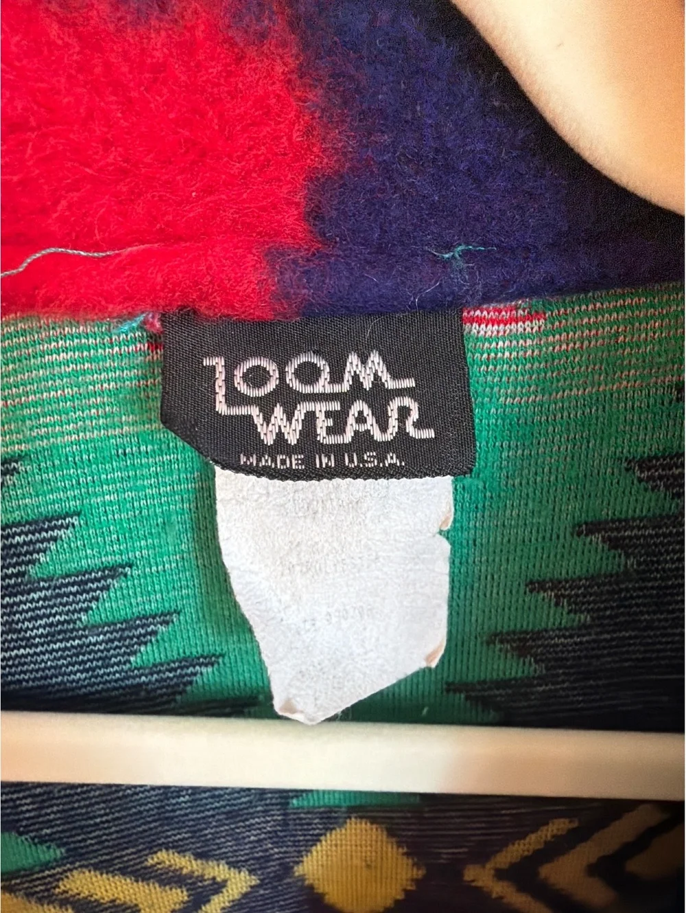 Vintage 1990s Loom Wear Fuzzy Jacket Southwest Aztec Made in USA